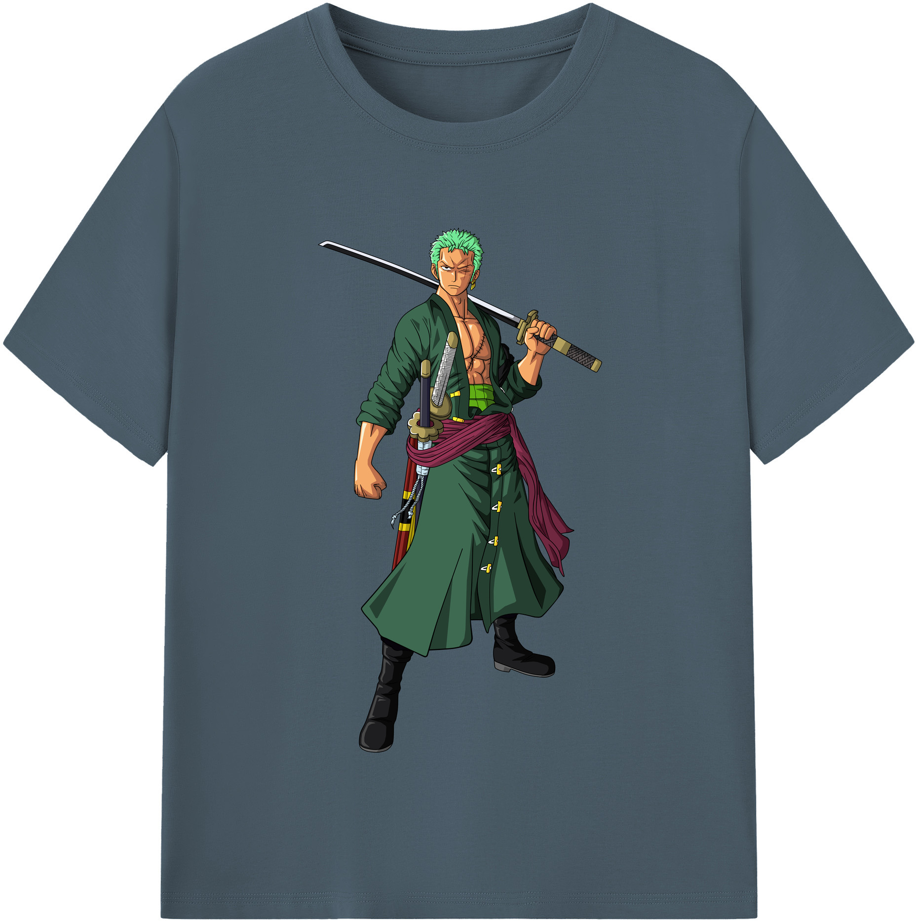 ワンピース ロロノア・ゾロ ONE PIECE Roronoa Zoro 綿100％半袖Tシャツ（フロントプリント）